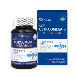 [ORONIA] New Ultra Salmon Oil Omega-3 90 Capsules_EPA· DHA, Vitamin E, Unsaturated Fatty Acids, Blood Circulation Health, Blood Circulation _Made in Canada